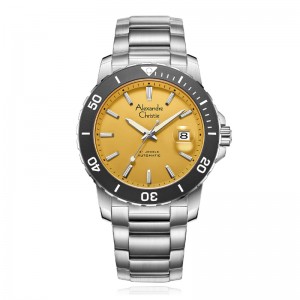 Alexandre Christie AC 6141 Silver Yellow Steel Automatic MABSSYL